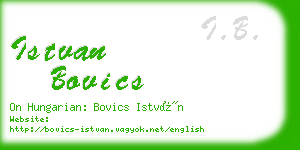 istvan bovics business card